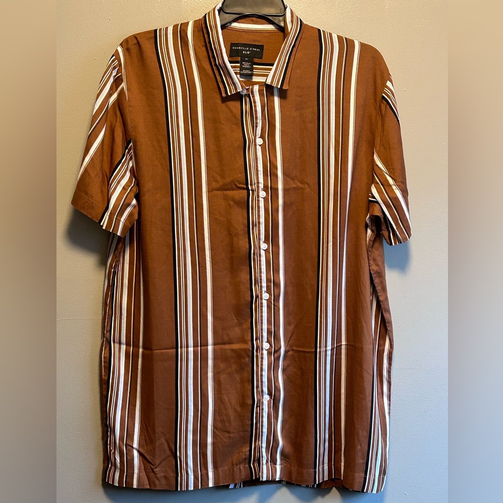 Shaquille o’Neal Men’s 100% Rayon Short Sleeve Button Down Shirt Size XLT